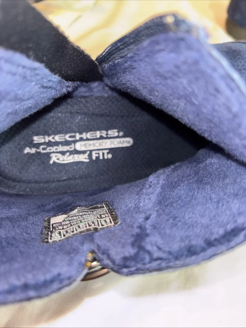 Sketchers  Navy Blue Suede Slip-On Shoes